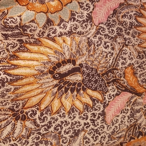 💕MADEWELL💕 Lace-Up Ruffle-Hem Midi Dress ~ Bali Blooms Print 10 (Regular Fit) - Picture 14 of 16